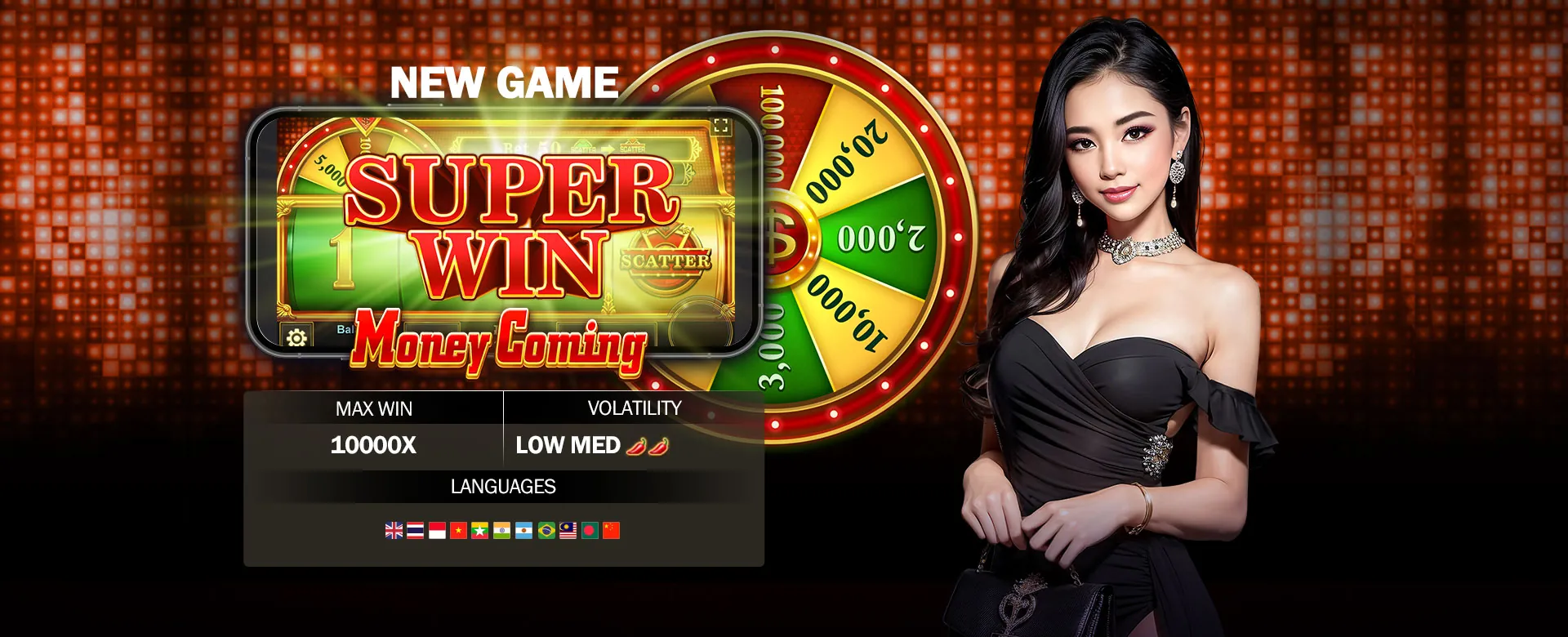 Spin PH Slot machines with golden coins and bright lights